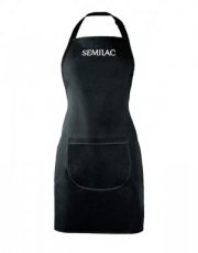 SE112 Black apron with silver logo Semilac