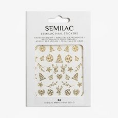 SE324 06 Semilac Nail Stickers Xmas Theme Gold