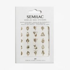 SE327 09 Semilac naklejki na paznokcie Floral Figures Gold