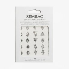SE328 10 Semilac naklejki na paznokcie Floral Figures Silver